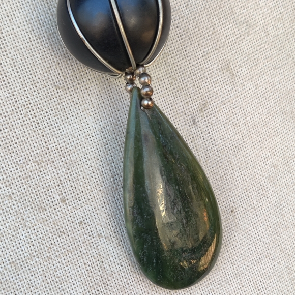 RARE Vintage Alexis Kirk Nephrite Jade Pendant Necklace - Picture 10 of 14